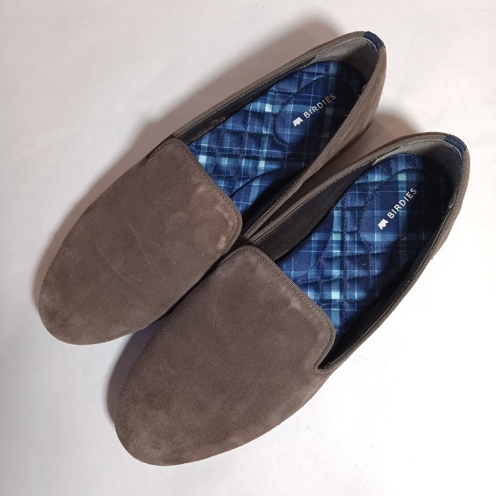 Birdies Starling Taupe Latte Suede Slip-On Loafers Size 9.5